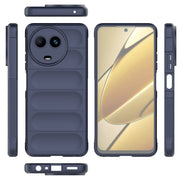 For Realme 11 5G Global Magic Shield TPU + Flannel Phone Case(Dark Blue)