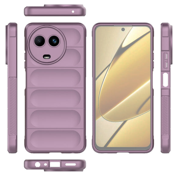 For Realme 11 5G Global Magic Shield TPU + Flannel Phone Case(Purple)