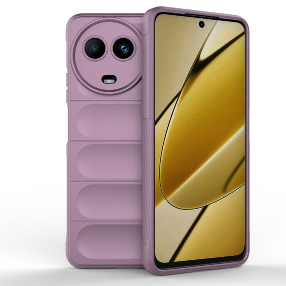 For Realme 11 5G Global Magic Shield TPU + Flannel Phone Case(Purple)