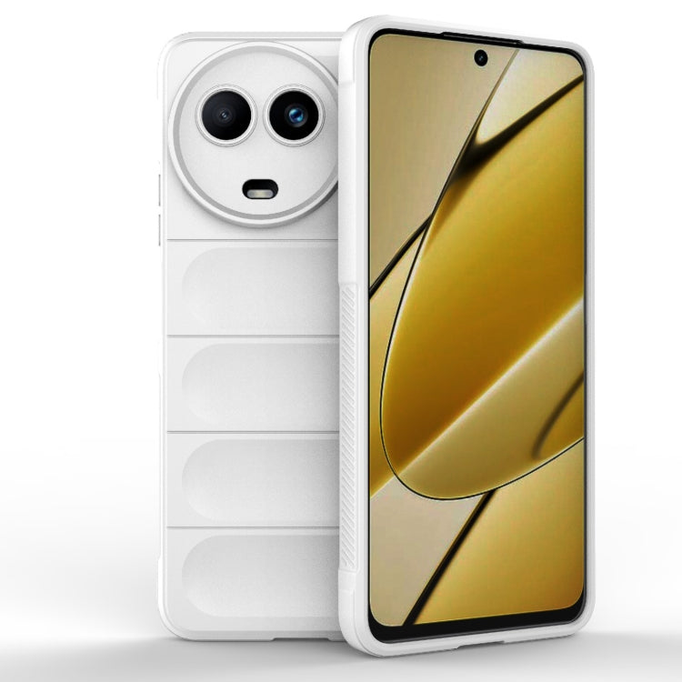 For Realme 11 5G Global Magic Shield TPU + Flannel Phone Case(White)