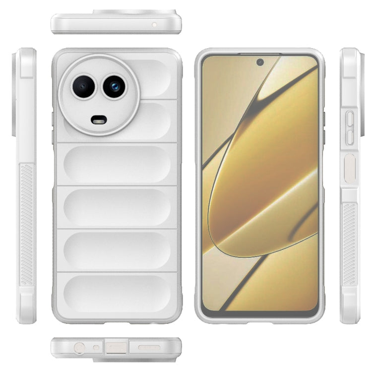 For Realme 11 5G Global Magic Shield TPU + Flannel Phone Case(White)