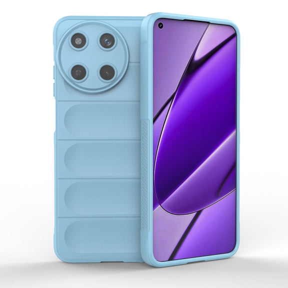 For Realme 11 4G Global Magic Shield TPU + Flannel Phone Case(Light Blue)