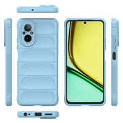 For Realme C67 4G Global Magic Shield TPU + Flannel Phone Case(Light Blue)