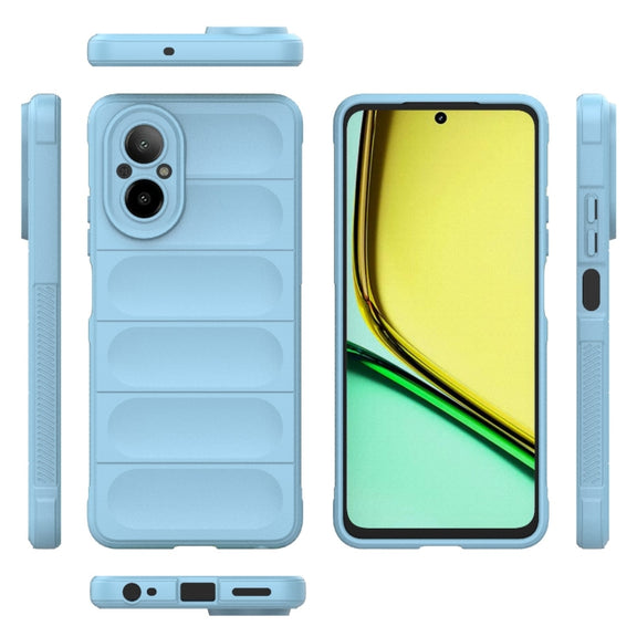 For Realme C67 4G Global Magic Shield TPU + Flannel Phone Case(Light Blue)