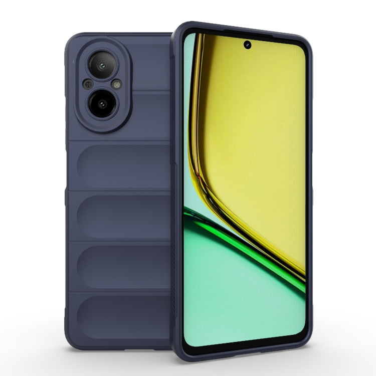 For Realme C67 4G Global Magic Shield TPU + Flannel Phone Case(Dark Blue)
