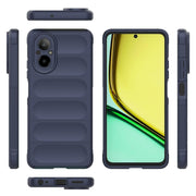 For Realme C67 4G Global Magic Shield TPU + Flannel Phone Case(Dark Blue)