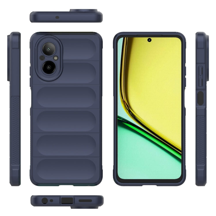For Realme C67 4G Global Magic Shield TPU + Flannel Phone Case(Dark Blue)