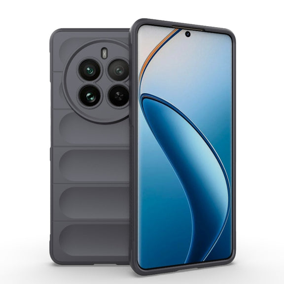 For Realme 12 Pro 5G / 12 Pro+ Magic Shield TPU + Flannel Phone Case(Dark Grey)