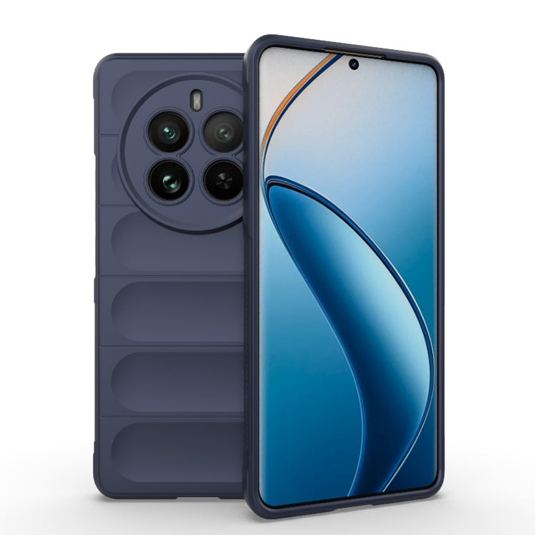 For Realme 12 Pro 5G / 12 Pro+ Magic Shield TPU + Flannel Phone Case(Dark Blue)