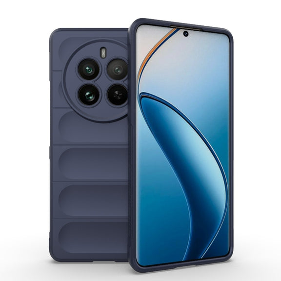 For Realme 12 Pro 5G / 12 Pro+ Magic Shield TPU + Flannel Phone Case(Dark Blue)