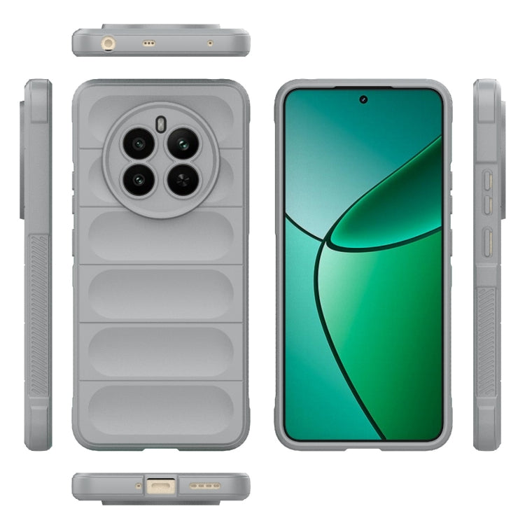 For Realme 12+ 5G Global Magic Shield TPU + Flannel Phone Case(Grey)