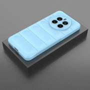 For Realme 12+ 5G Global Magic Shield TPU + Flannel Phone Case(Light Blue)