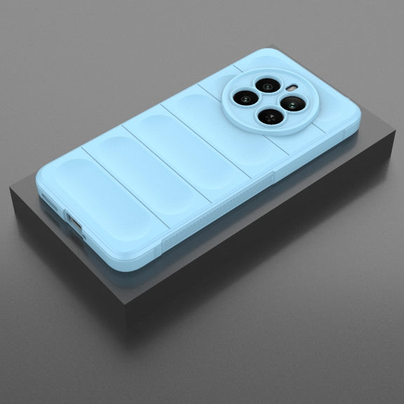 For Realme 12+ 5G Global Magic Shield TPU + Flannel Phone Case(Light Blue)