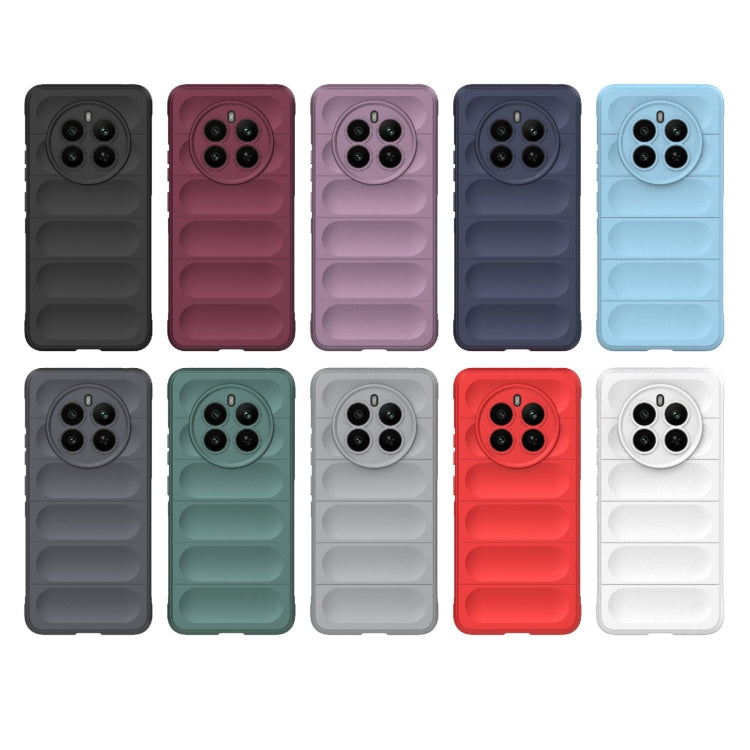 For Realme 12+ 5G Global Magic Shield TPU + Flannel Phone Case(Dark Blue)