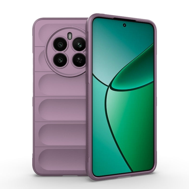 For Realme 12+ 5G Global Magic Shield TPU + Flannel Phone Case(Purple)
