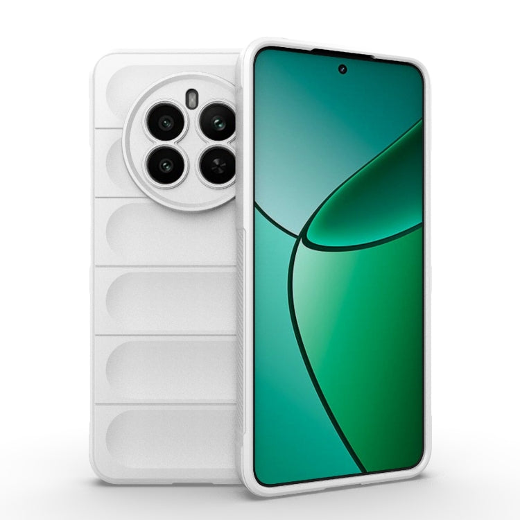 For Realme 12+ 5G Global Magic Shield TPU + Flannel Phone Case(White)