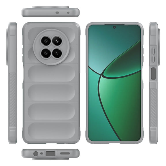 For Realme 12 5G Global Magic Shield TPU + Flannel Phone Case(Grey)