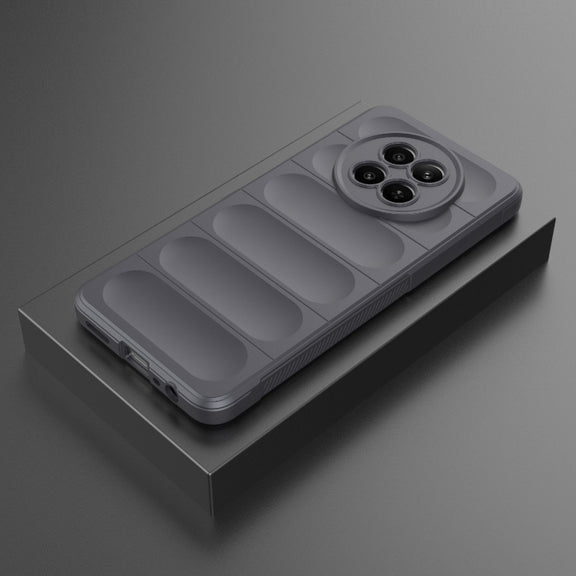 For Realme 12 5G Global Magic Shield TPU + Flannel Phone Case(Dark Grey)