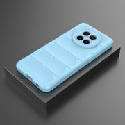 For Realme 12 5G Global Magic Shield TPU + Flannel Phone Case(Light Blue)