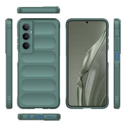 For Realme C65 4G Global Magic Shield TPU + Flannel Phone Case(Dark Green)