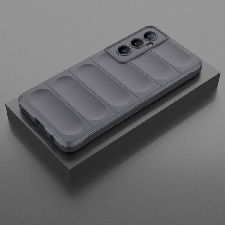For Realme C65 4G Global Magic Shield TPU + Flannel Phone Case(Dark Grey)
