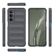 For Realme C65 4G Global Magic Shield TPU + Flannel Phone Case(Dark Grey)