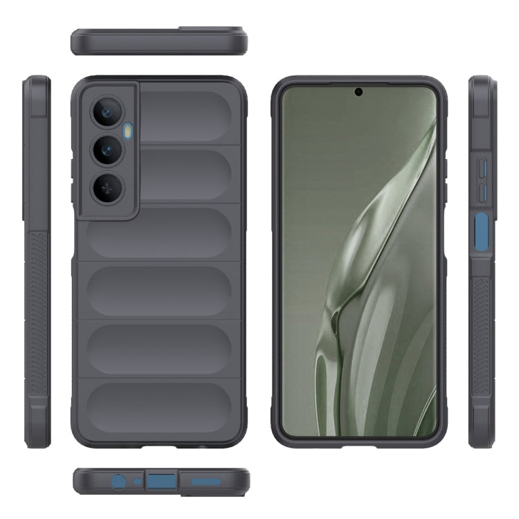 For Realme C65 4G Global Magic Shield TPU + Flannel Phone Case(Dark Grey)