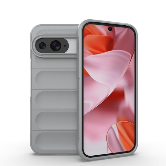 For Google Pixel 9 Pro 5G Magic Shield TPU + Flannel Phone Case(Grey)