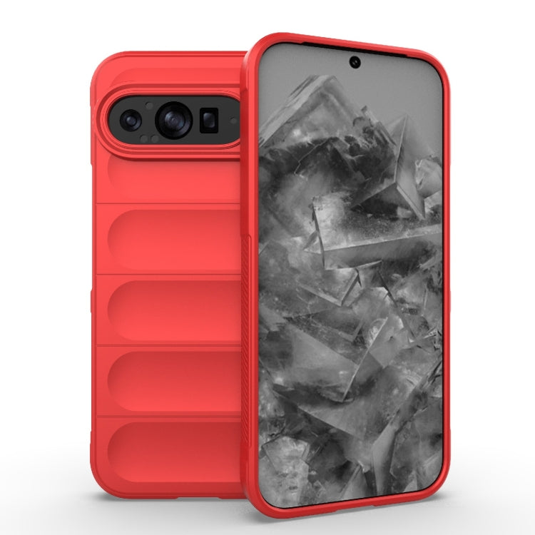 For Google Pixel 9 Pro XL 5G Magic Shield TPU + Flannel Phone Case(Red)