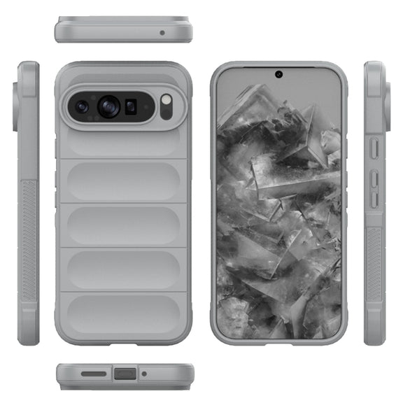 For Google Pixel 9 Pro XL 5G Magic Shield TPU + Flannel Phone Case(Grey)