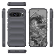 For Google Pixel 9 Pro XL 5G Magic Shield TPU + Flannel Phone Case(Dark Grey)