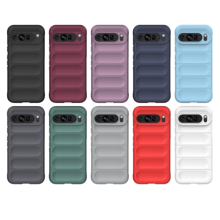 For Google Pixel 9 Pro XL 5G Magic Shield TPU + Flannel Phone Case(Dark Grey)