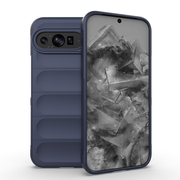 For Google Pixel 9 Pro XL 5G Magic Shield TPU + Flannel Phone Case(Dark Blue)