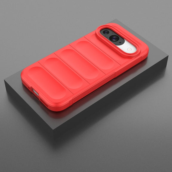 For Google Pixel 9 5G Global Magic Shield TPU + Flannel Phone Case(Red)