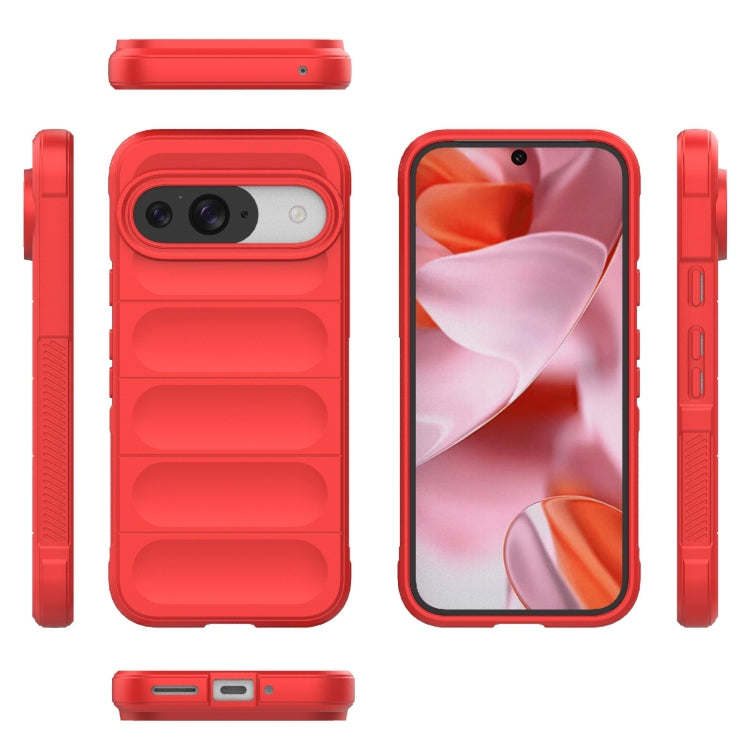 For Google Pixel 9 5G Global Magic Shield TPU + Flannel Phone Case(Red)