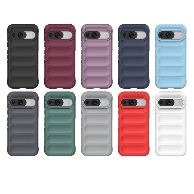 For Google Pixel 9 5G Global Magic Shield TPU + Flannel Phone Case(Light Blue)