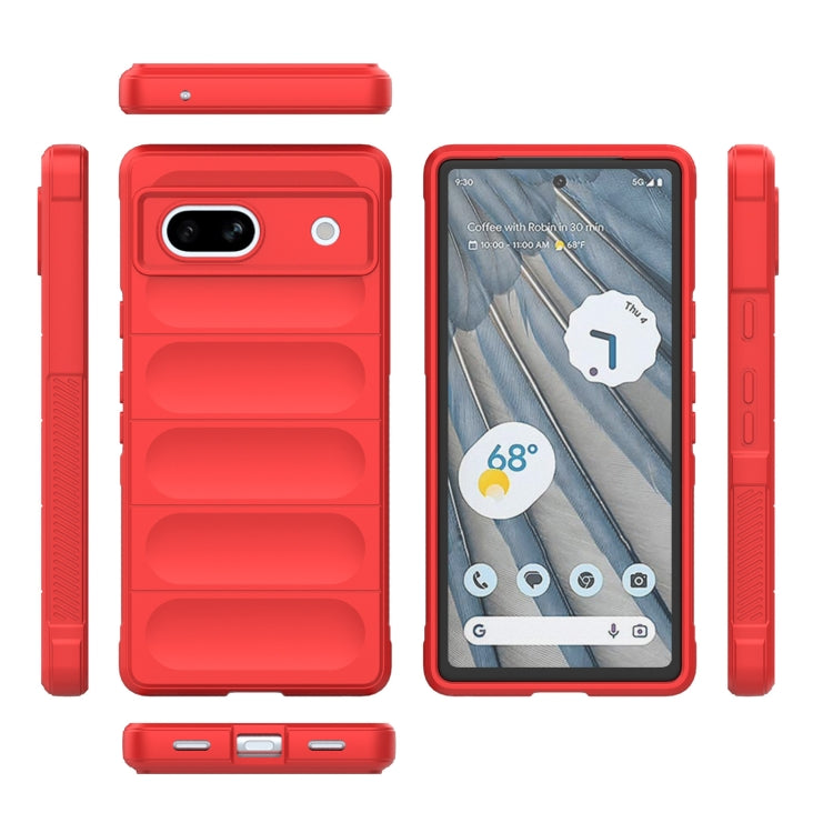 For Google Pixel 7a Magic Shield TPU + Flannel Phone Case(White)
