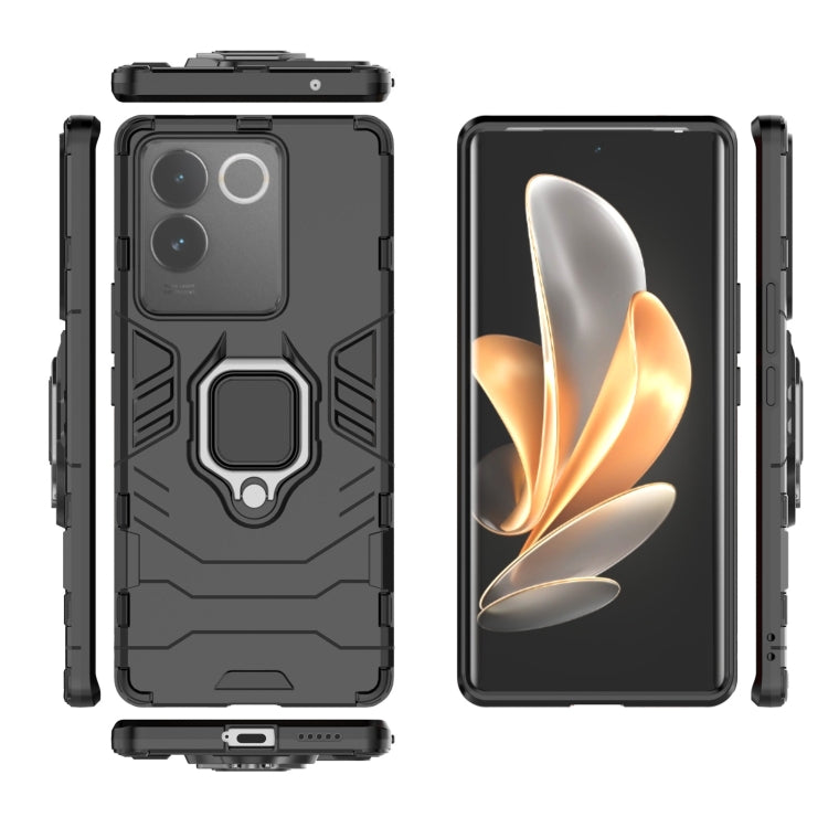 For vivo S17e Magnetic Ring Holder PC + TPU Phone Case(Black)