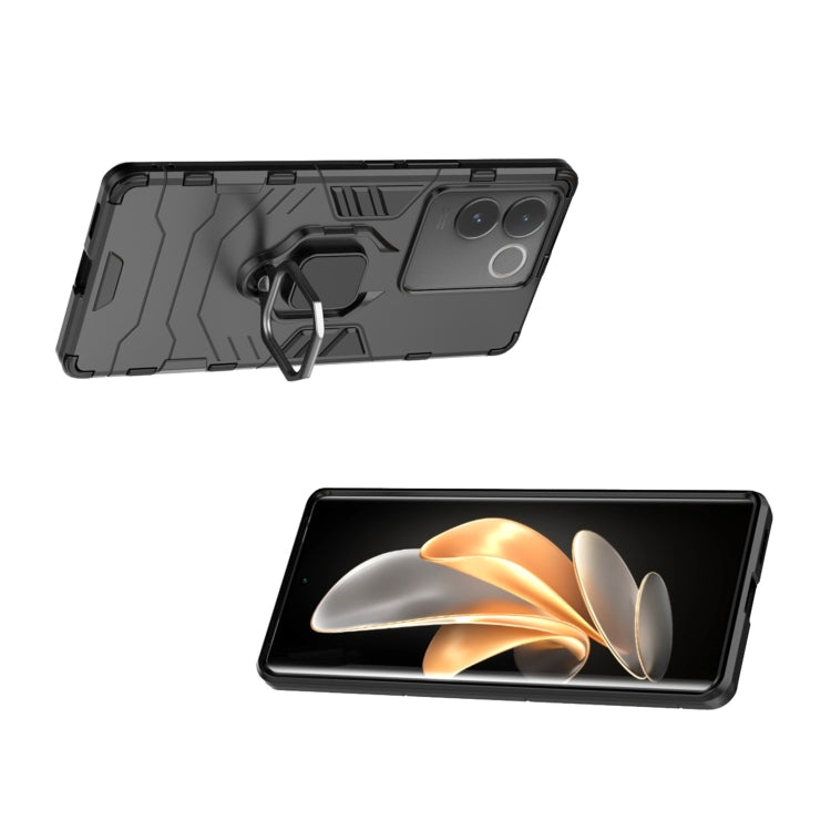 For vivo S17e Magnetic Ring Holder PC + TPU Phone Case(Black)