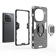 For vivo iQOO 12 Pro 5G Magnetic Ring Holder PC + TPU Phone Case(Black)