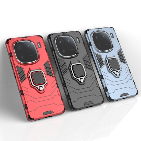 For vivo iQOO 12 Pro 5G Magnetic Ring Holder PC + TPU Phone Case(Black)