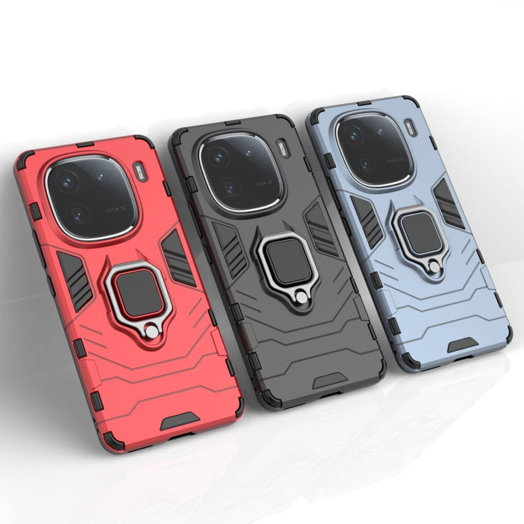 For vivo iQOO 12 5G Magnetic Ring Holder PC + TPU Phone Case(Navy Blue)