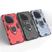 For vivo iQOO 12 5G Magnetic Ring Holder PC + TPU Phone Case(Navy Blue)
