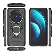 For vivo X100 Pro 5G Magnetic Ring Holder PC + TPU Phone Case(Black)