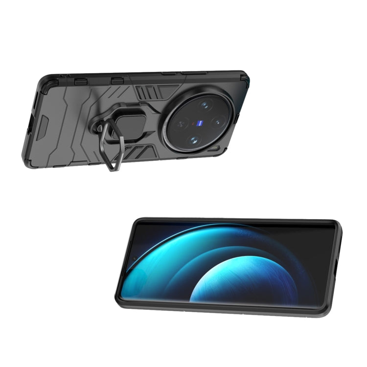 For vivo X100 Pro 5G Magnetic Ring Holder PC + TPU Phone Case(Black)