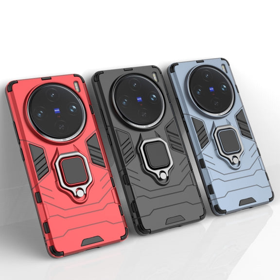 For vivo X100 Pro 5G Magnetic Ring Holder PC + TPU Phone Case(Black)
