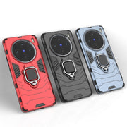 For vivo X100 5G Magnetic Ring Holder PC + TPU Phone Case(Navy Blue)