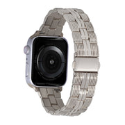 3-Beads Stripe Metal Watch Band For Apple Watch 9 45mm(Starlight)