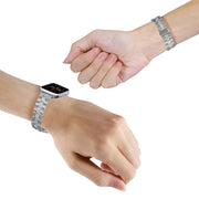 3-Beads Stripe Metal Watch Band For Apple Watch 9 45mm(Silver)
