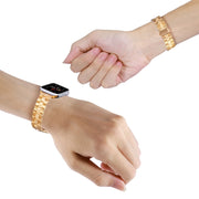 3-Beads Stripe Metal Watch Band For Apple Watch Series 10 42mm(Gold)